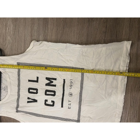 Volcom Mens Graphic Tank Top White Cotton Est 1991 Logo Sleeveless Shirt Small - Picture 6 of 7